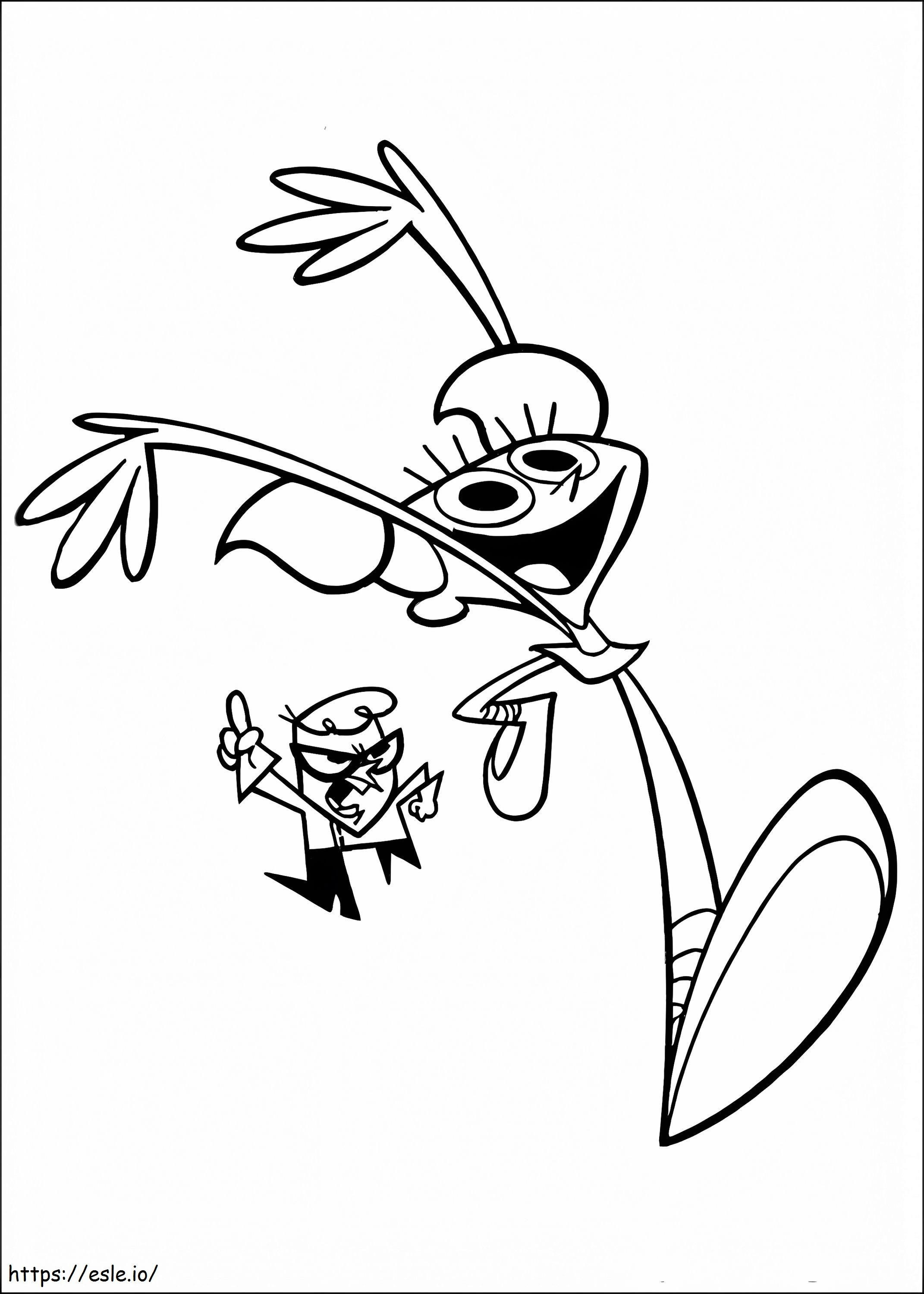 Dee Dee And Dexter Running coloring page