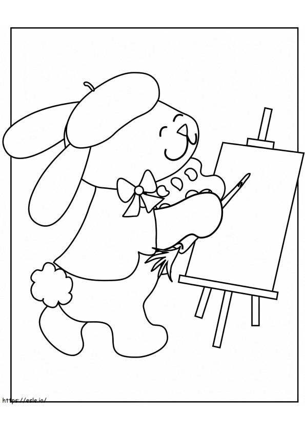 Coloriage Artiste lapin à imprimer dessin