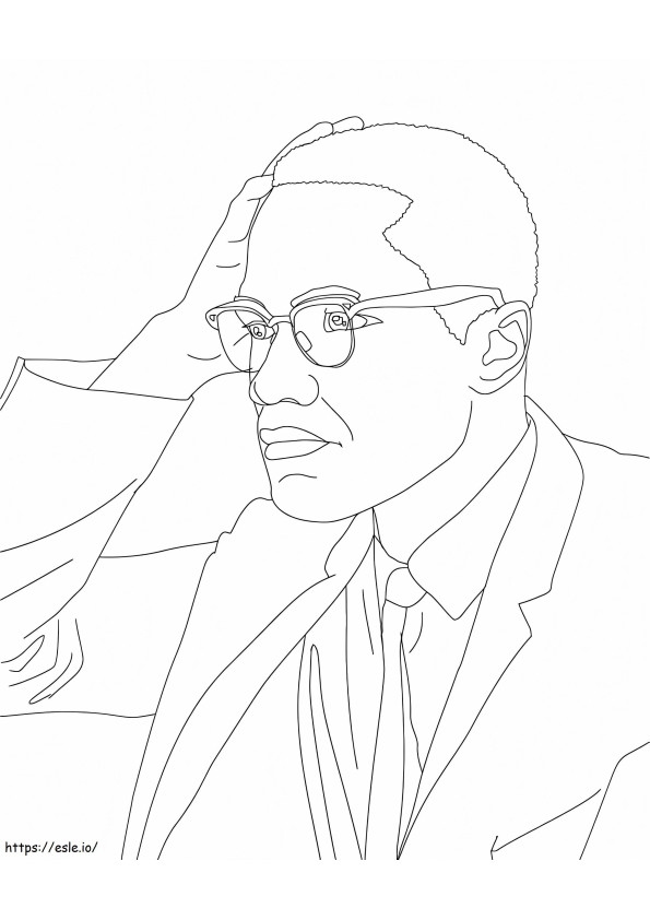 Coloriage Malcolm X à imprimer dessin