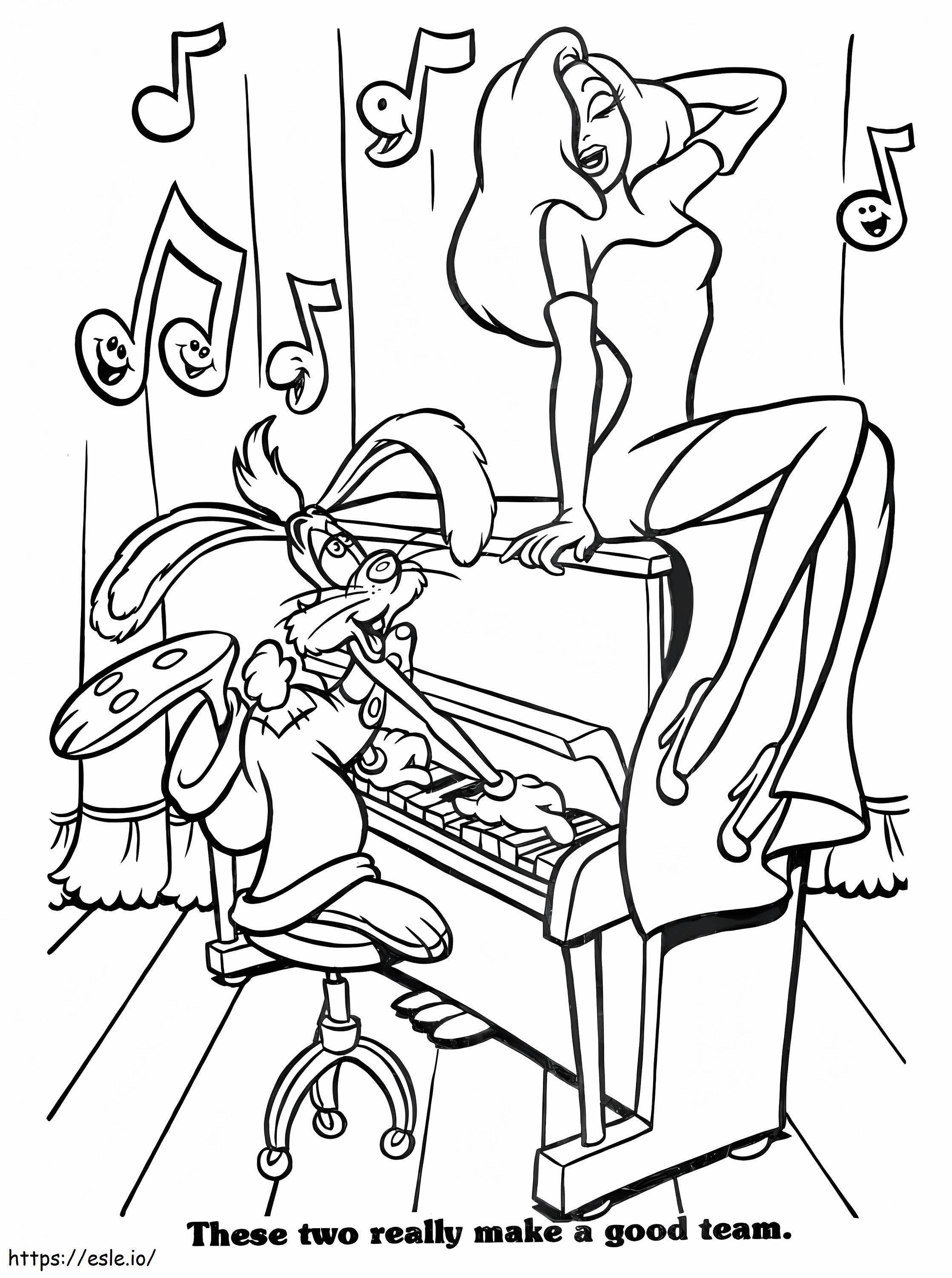 Jessica Rabbit And Roger Rabbit coloring page
