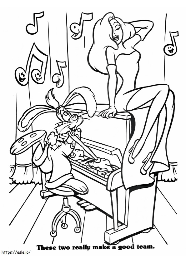 Jessica Rabbit And Roger Rabbit coloring page