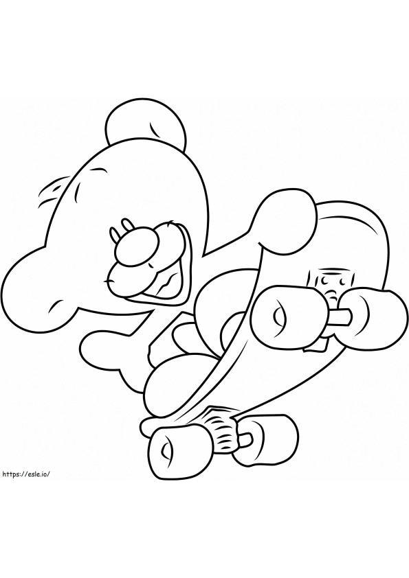 Pimboli On Skateboard coloring page