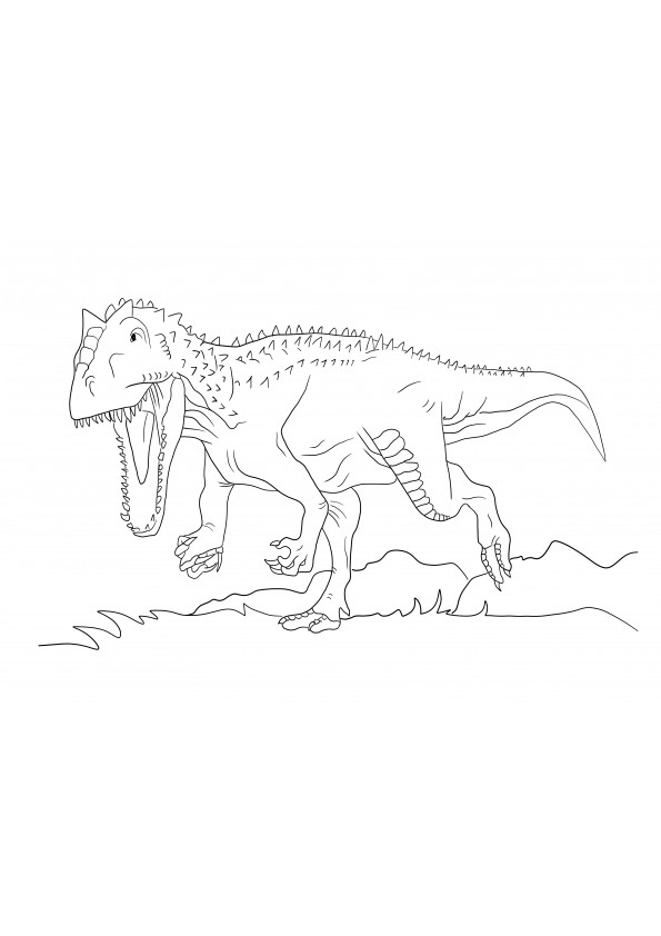 Jurassic park indominus rex free coloring page to print and download