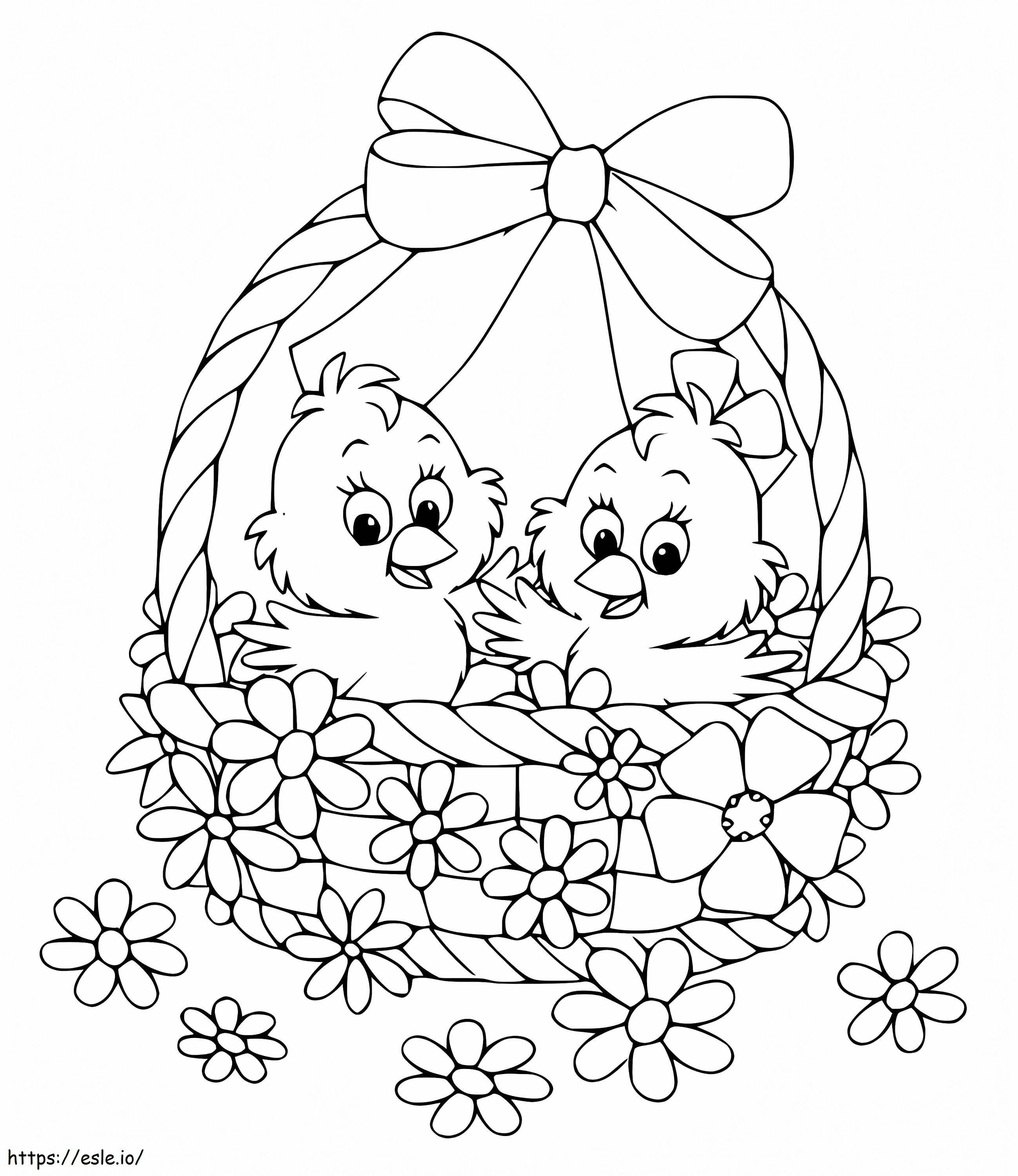 Adorable Easter Chicks coloring page