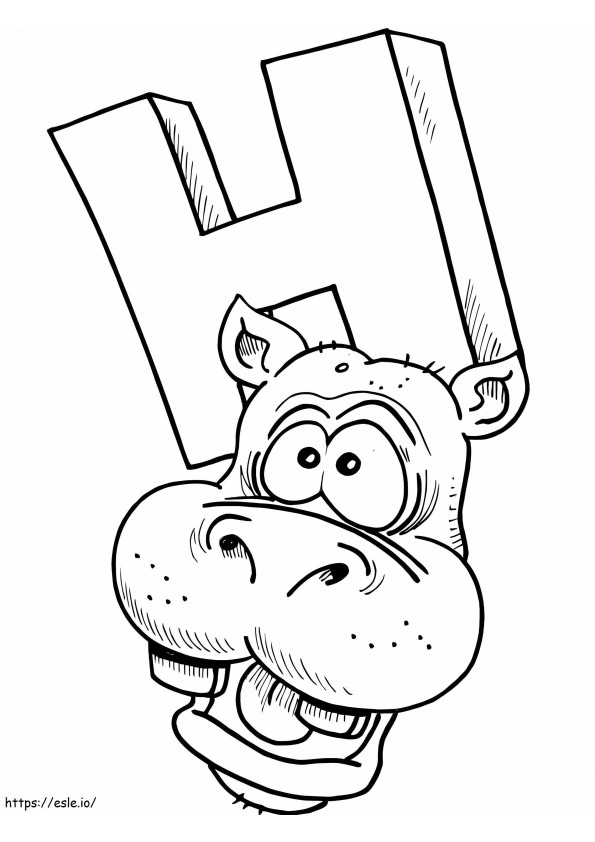 Letter H Head Hippopotamus