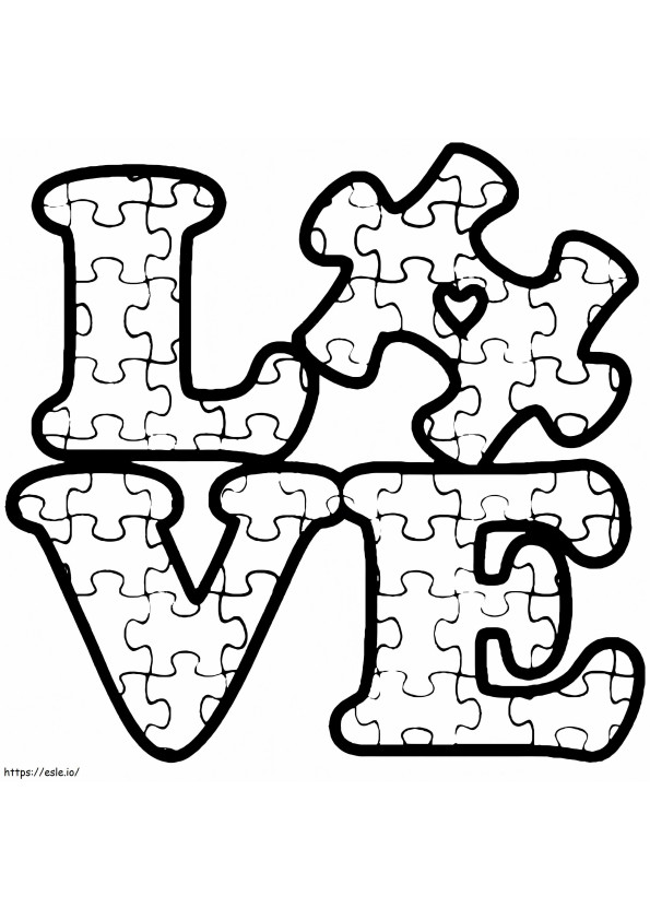 Love Jigsaw Puzzle coloring page