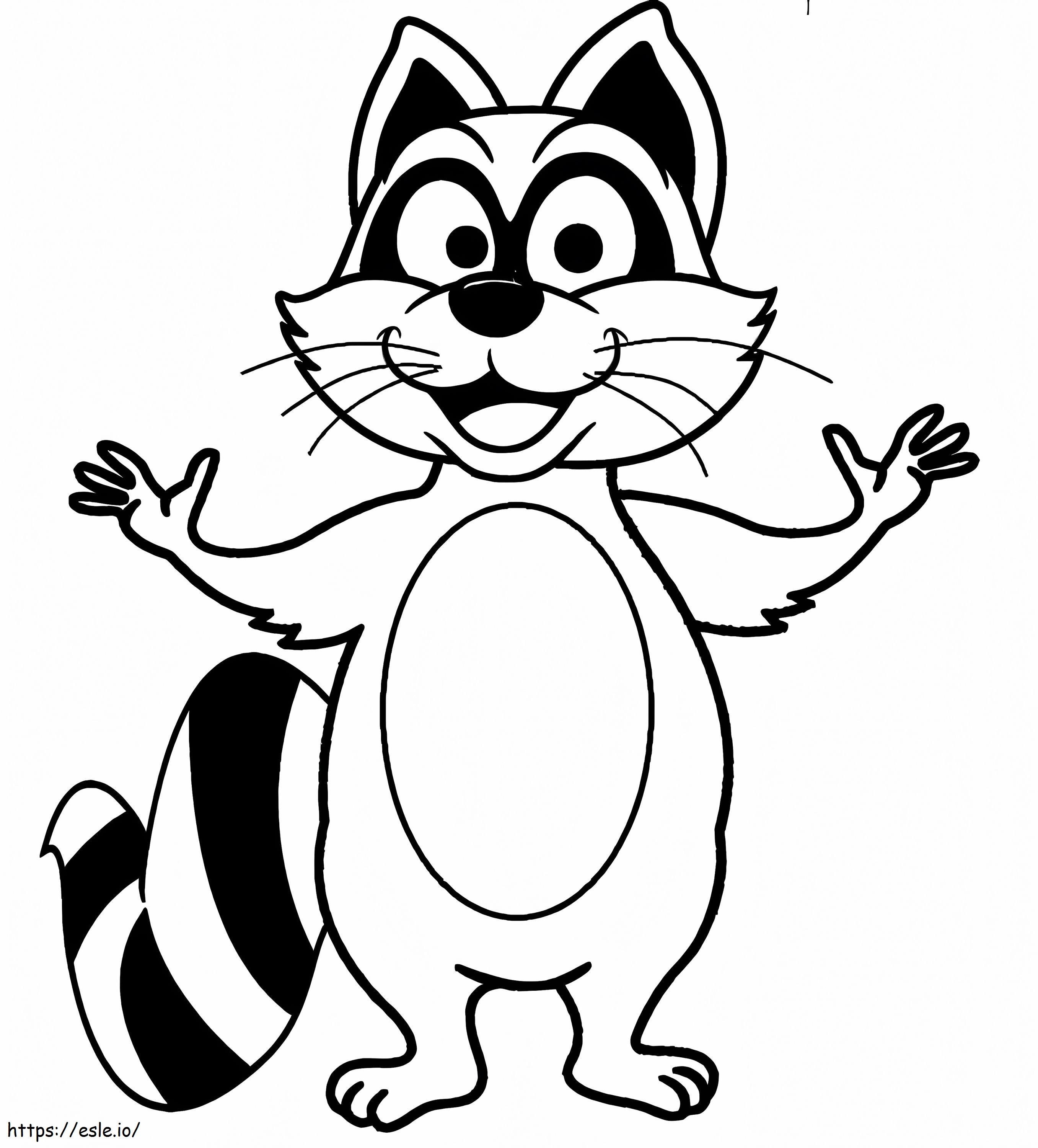 Happy Raccoon coloring page