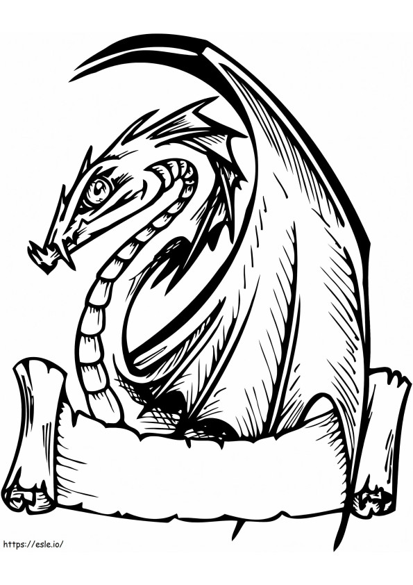 Dragon With Banner coloring page