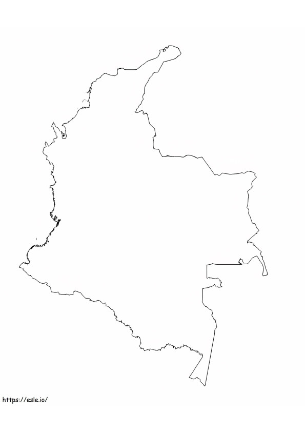 Mapa de contorno da Colômbia para colorir