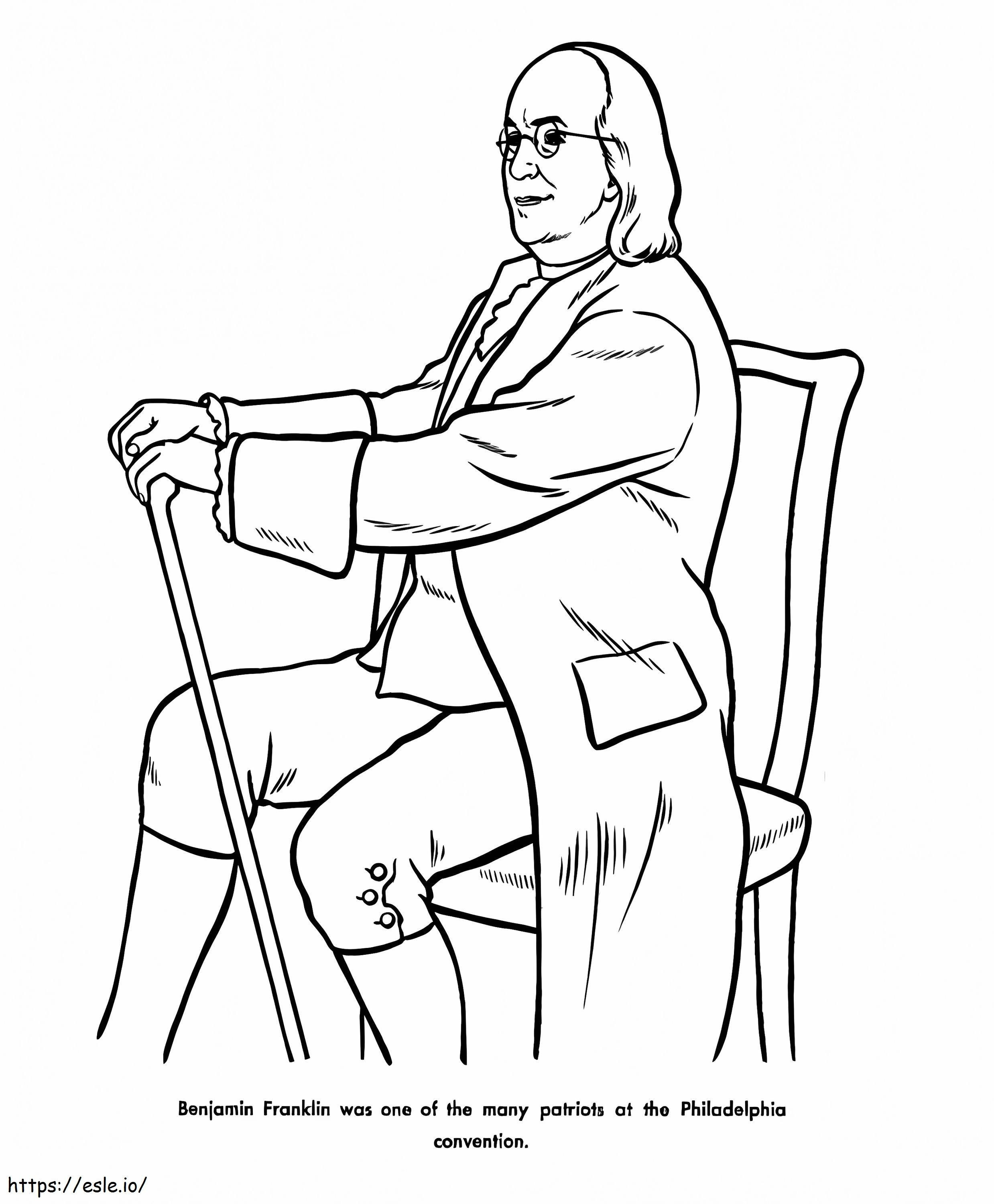 Benjamin Franklin 3 coloring page