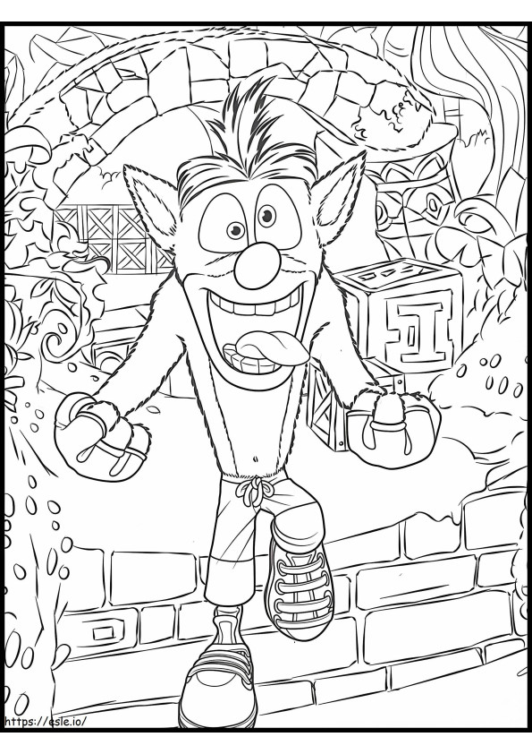 Funny Crash Bandicoot coloring page