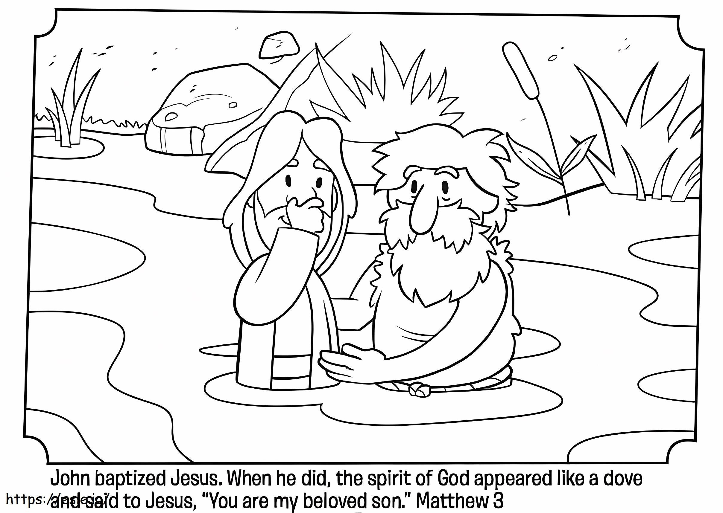 João Batizou Jesus para colorir