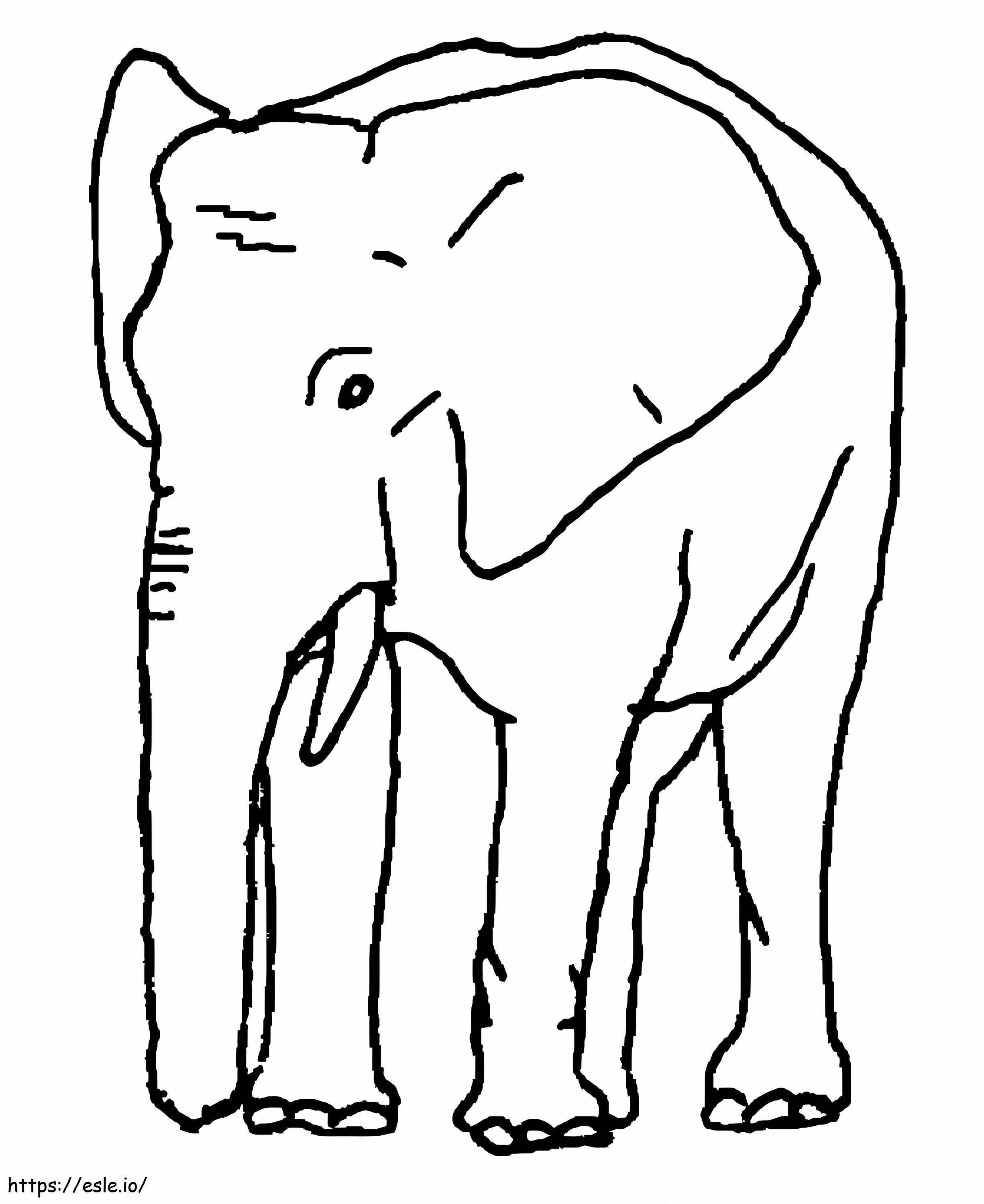 Coloriage Éléphant imprimable à imprimer dessin