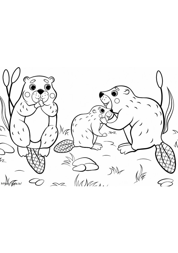 Squirrel Family coloring page