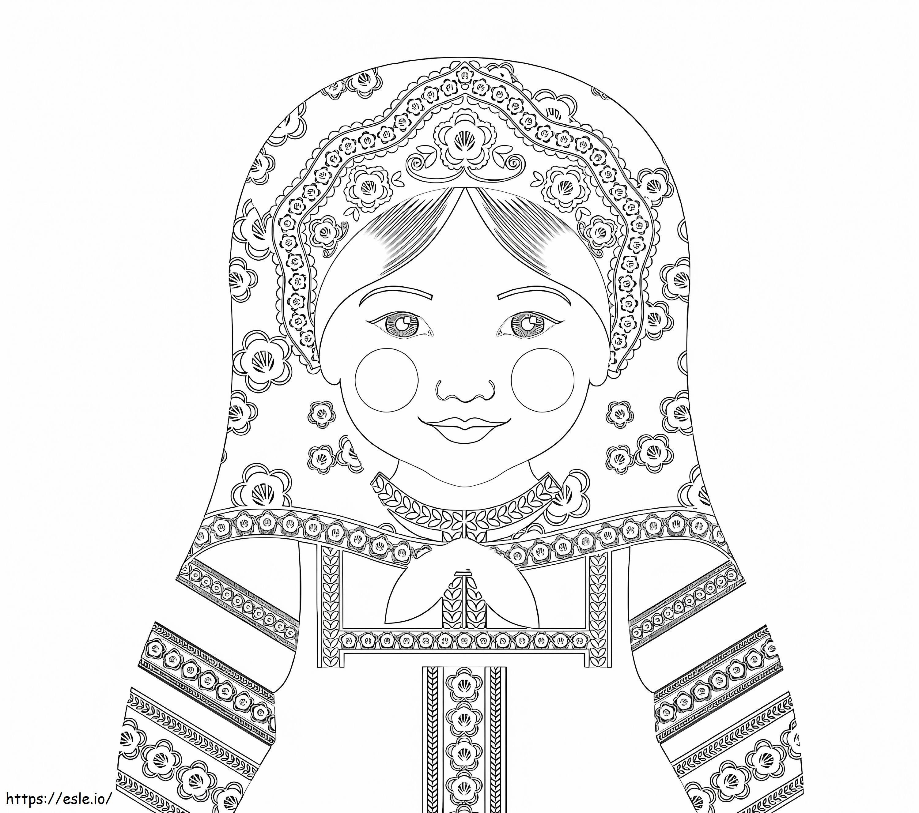 Rosyjska lalka Matrioszka 9 kolorowanka