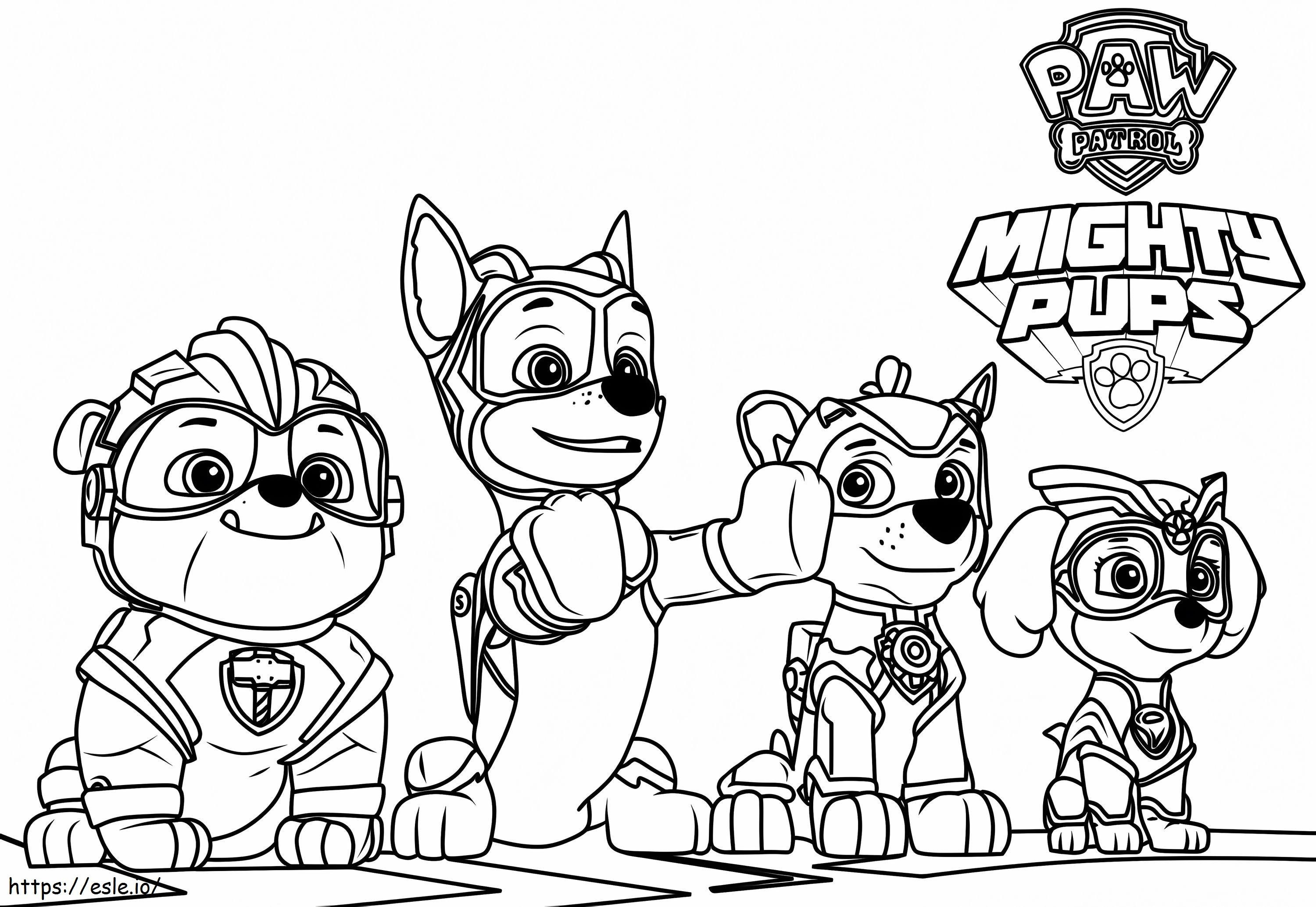 Free Mighty Pups coloring page