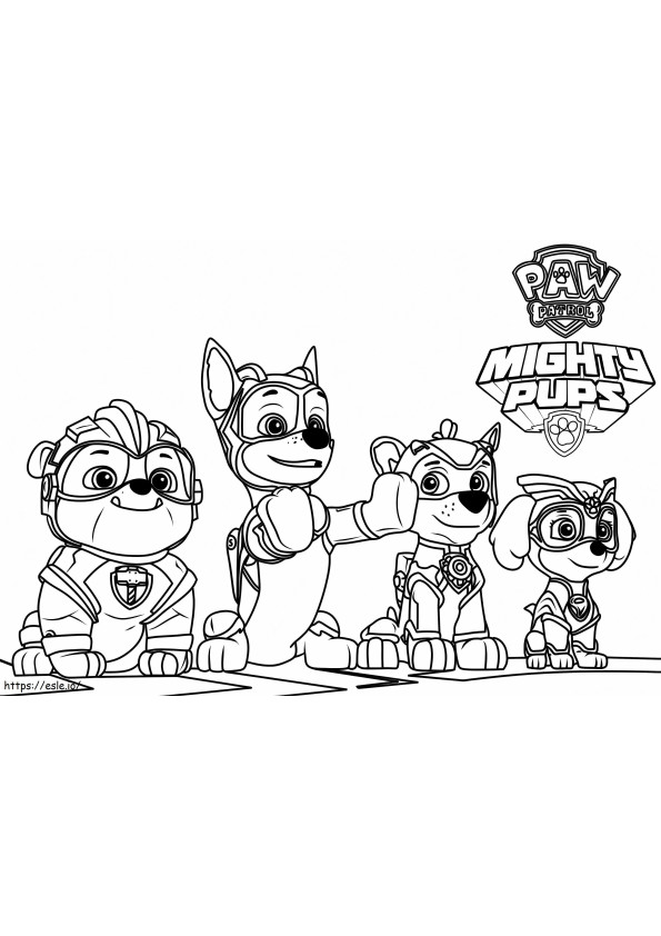 Free Mighty Pups coloring page
