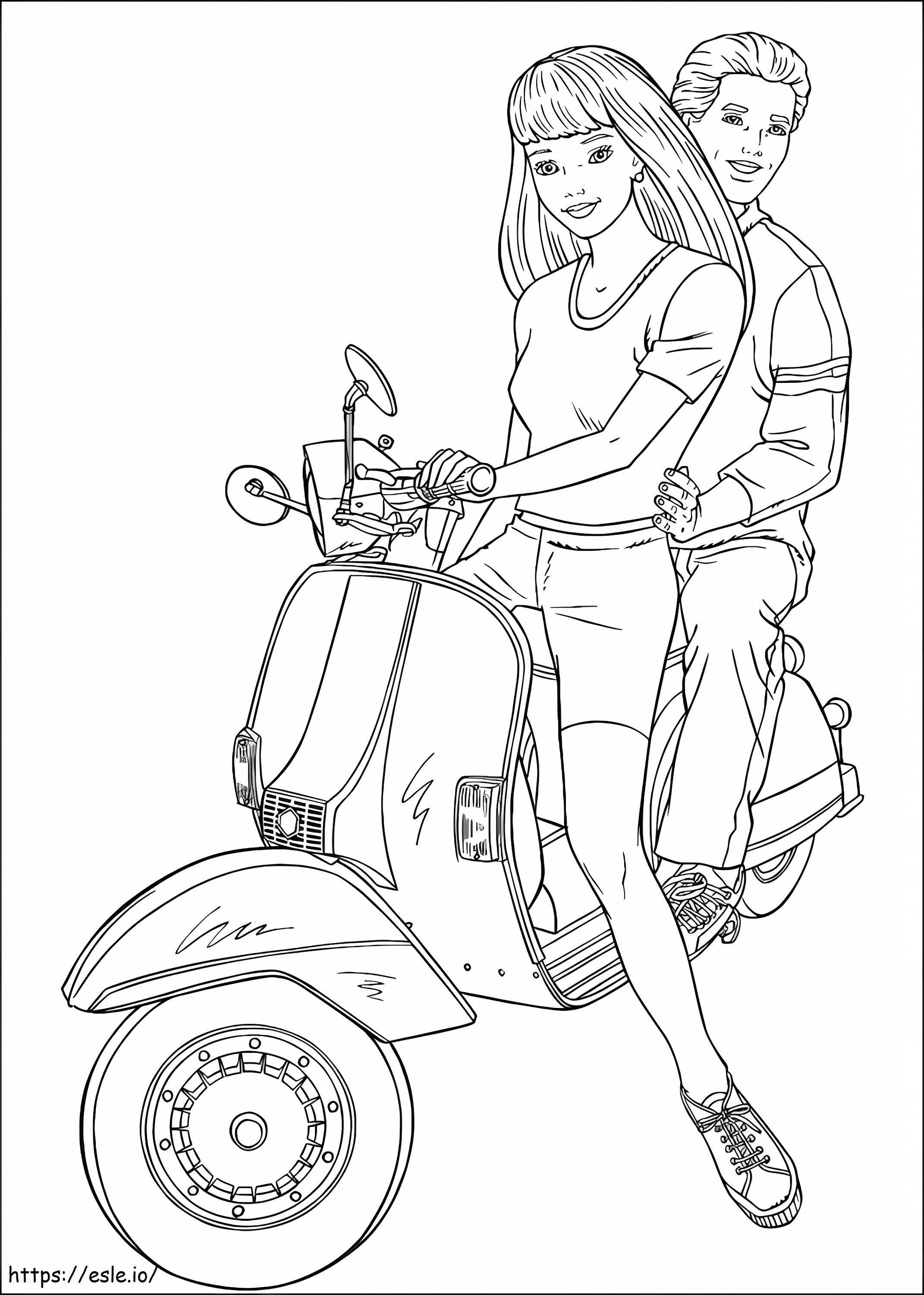 1533783857 Barbie With Her Boy Friend A4 coloring page