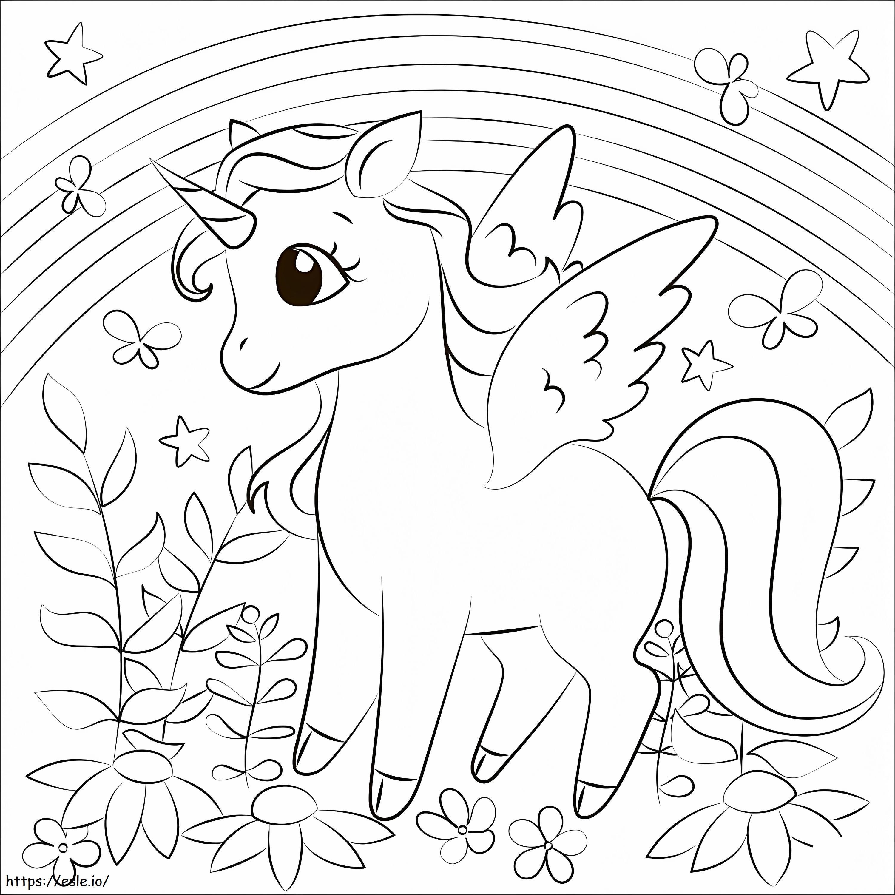 Kawaii Licorne Kawaii 2 színező nyomtatható
