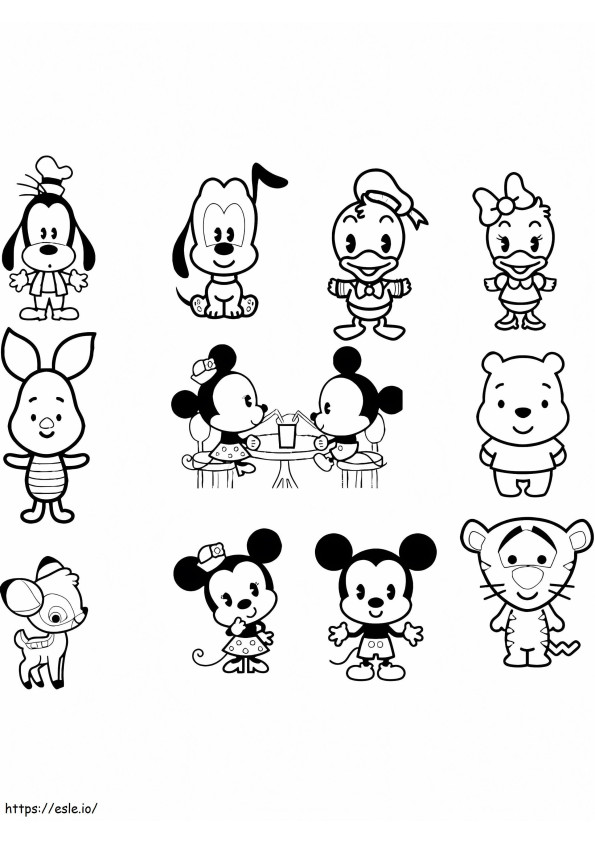 Print Disney Cuties de colorat