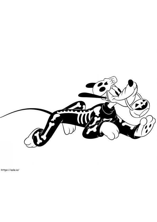 Fun Pluto On Halloween coloring page