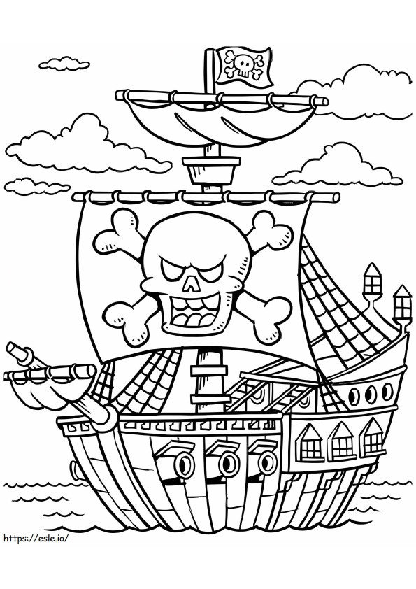 Súper barco pirata para colorear