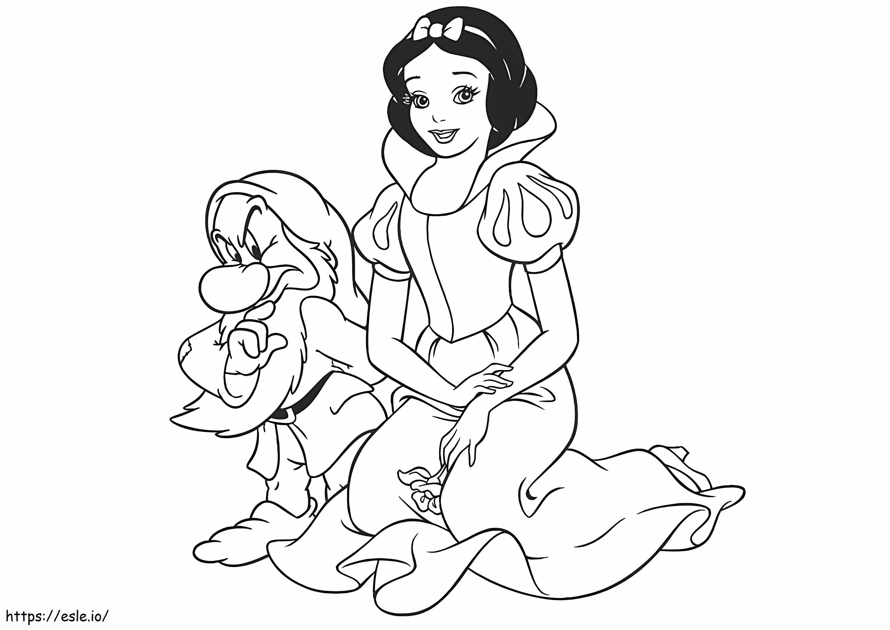 Snow White And Angry coloring page