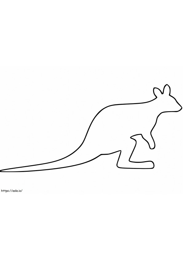 Coloriage Contour du wallaby à imprimer dessin