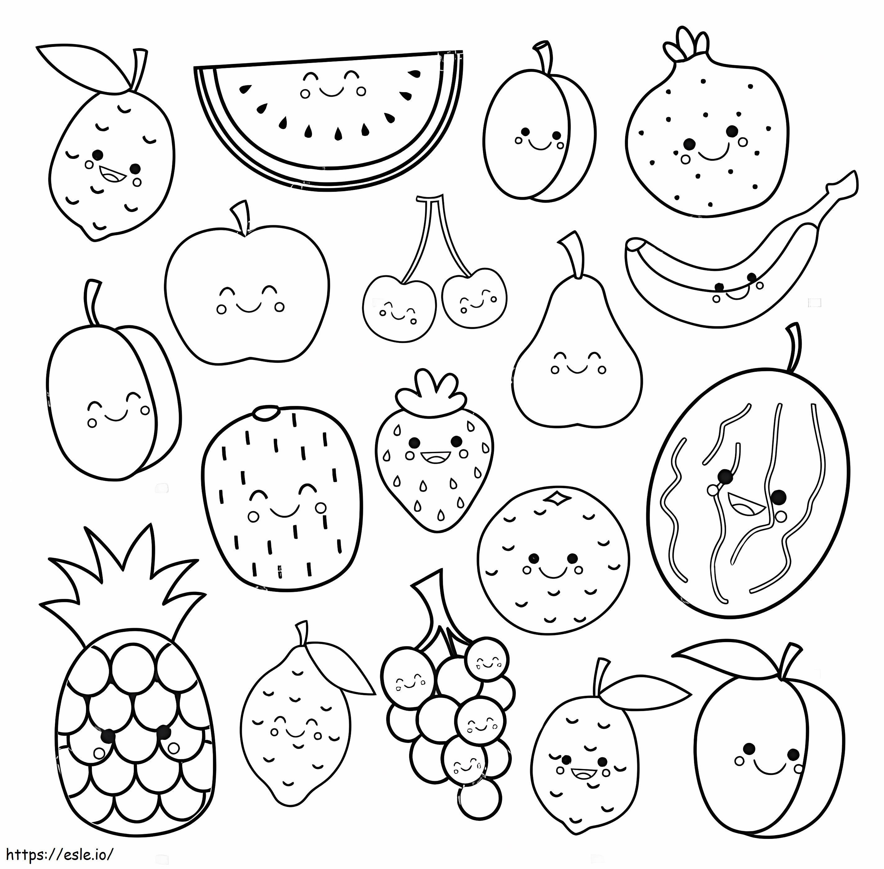 Lindas Frutas para colorir