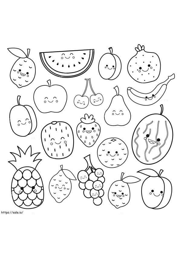 Beautiful Fruits coloring page