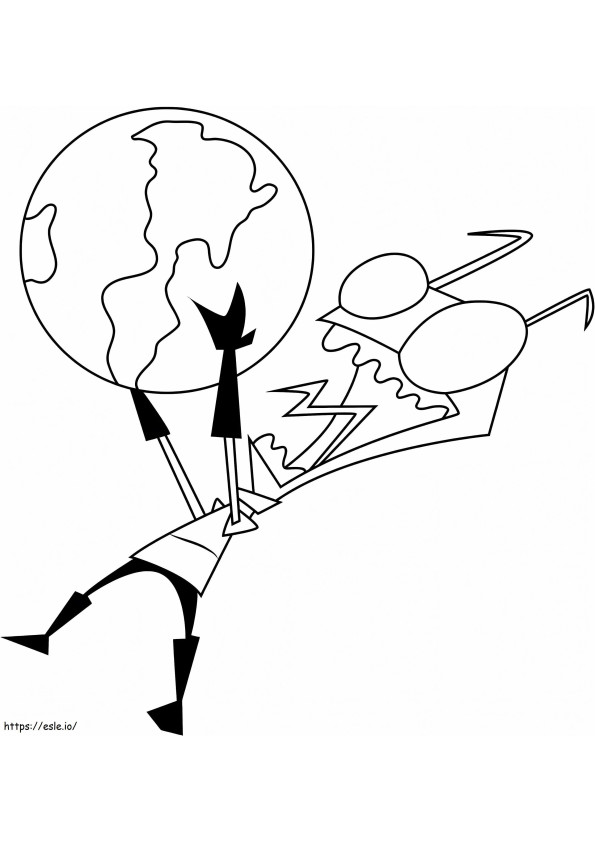Zim And Globe coloring page