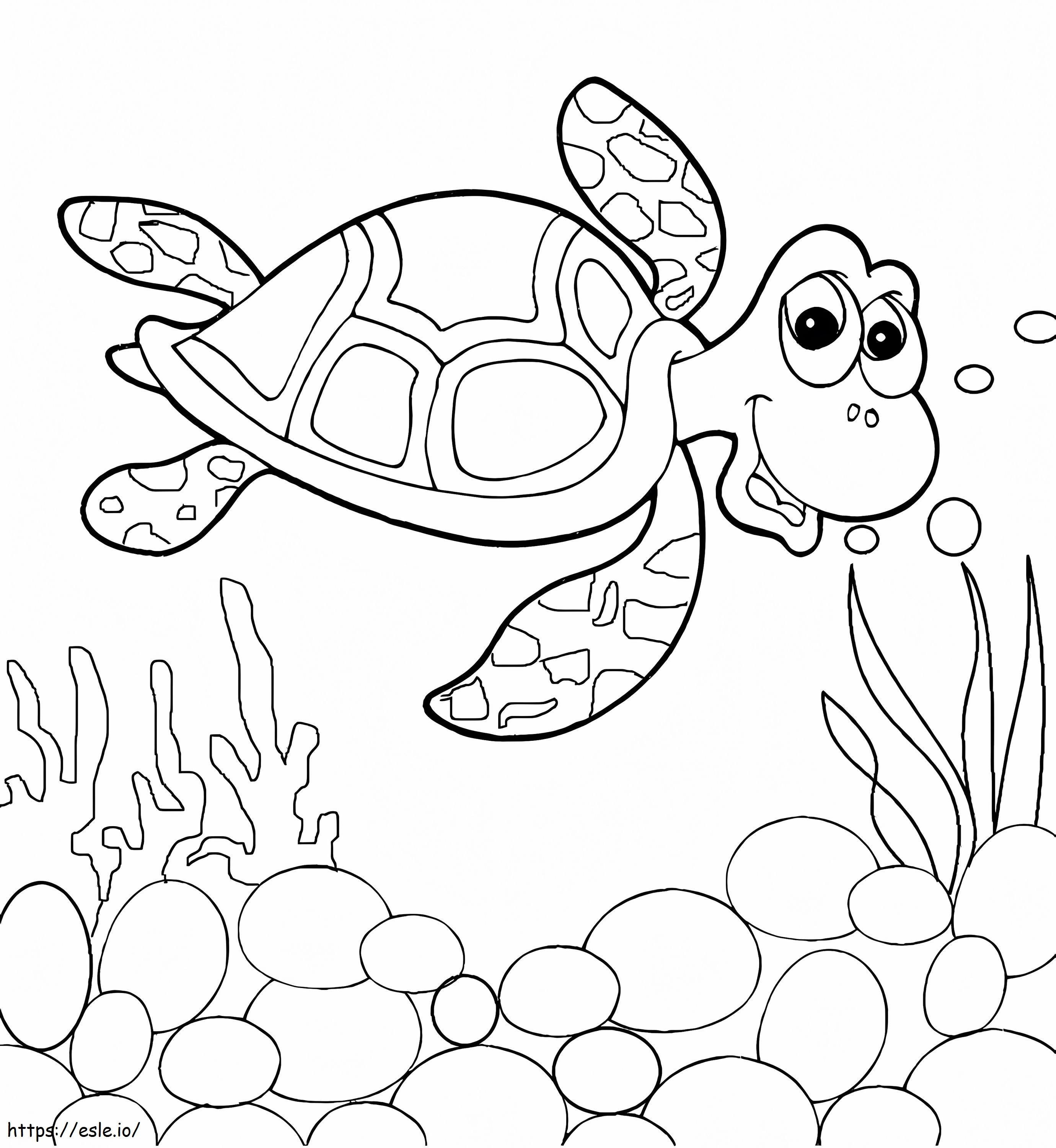Pływający żółw kolorowanka