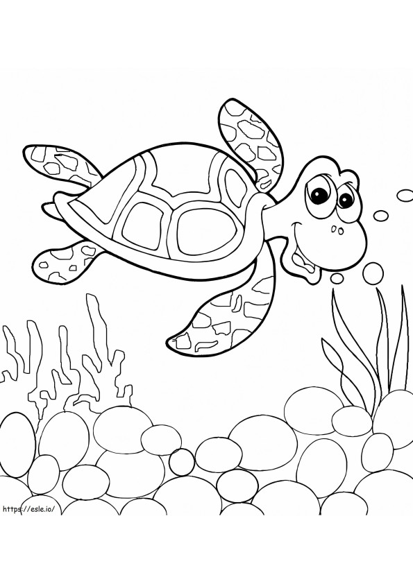Tartaruga nadadora para colorir