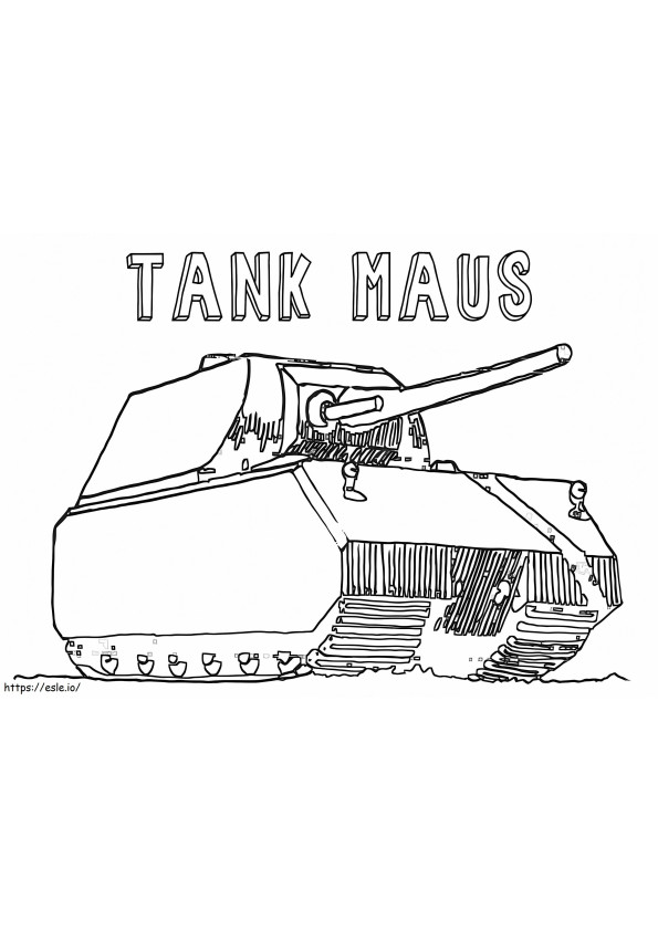 Tank Maus de colorat