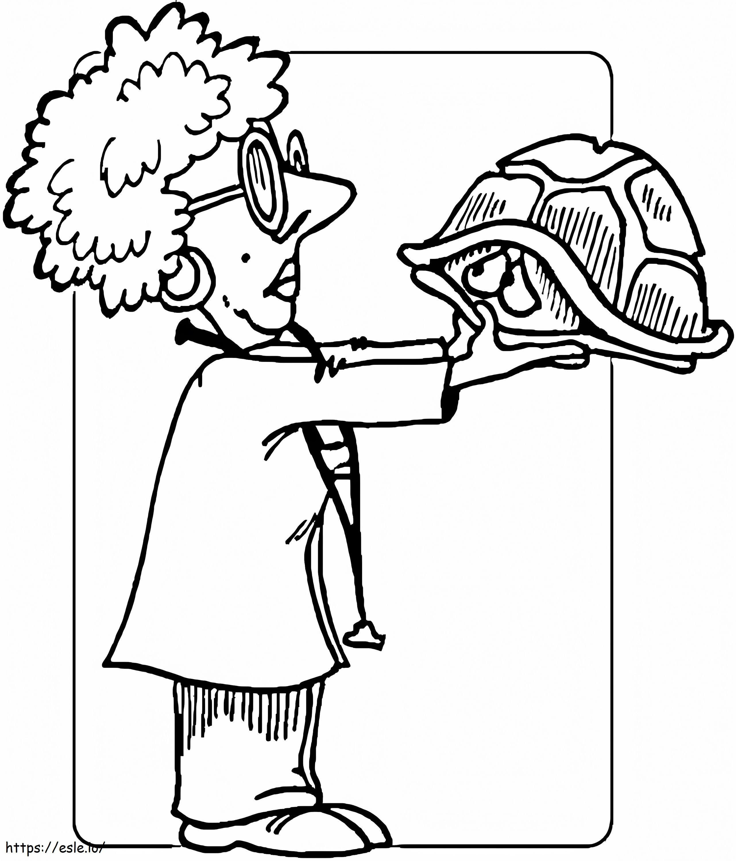 Veterinarian And A Turtle coloring page