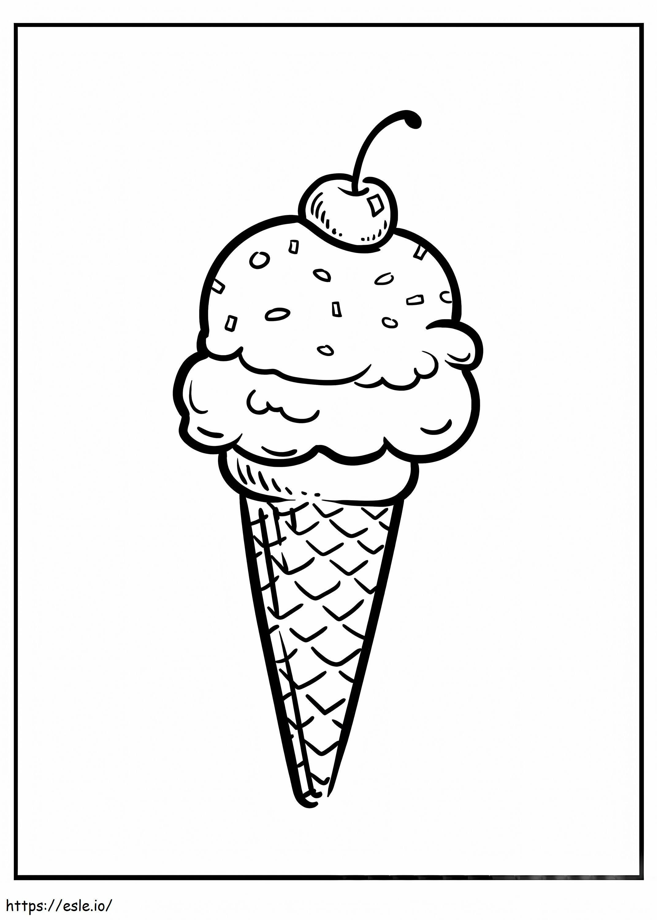 Cherry With Ice Cream coloring page