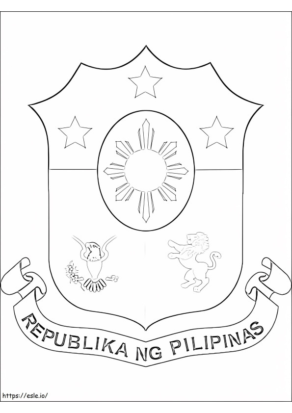 Escudo De Armas De Filipinas para colorear