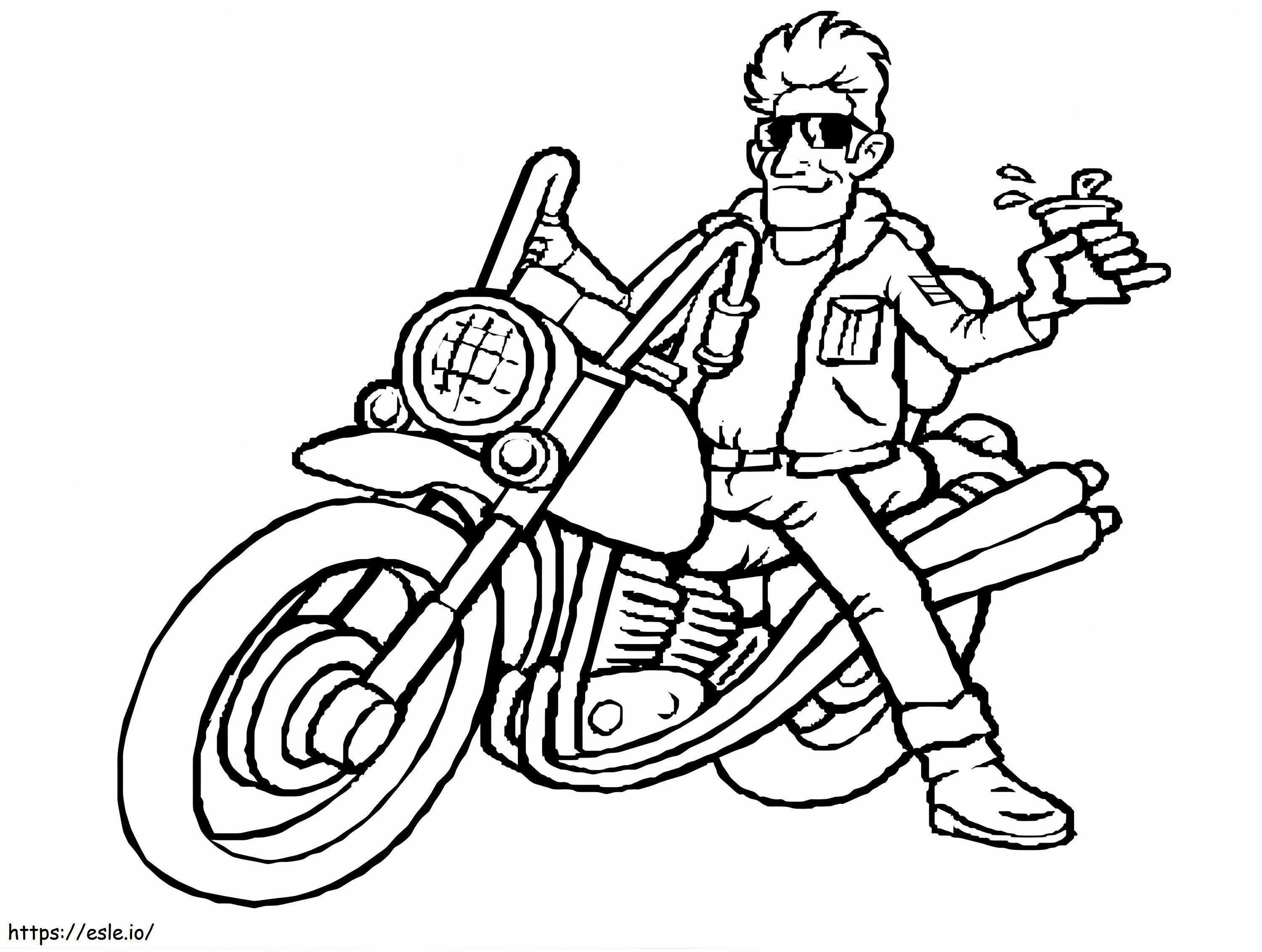 Drive A Motorcycle coloring page
