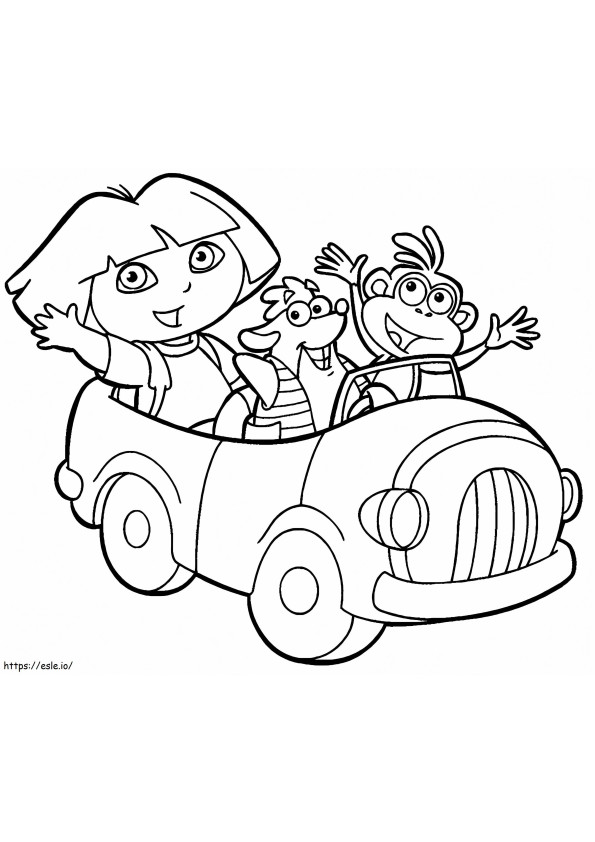 Dora e gli amici in macchina