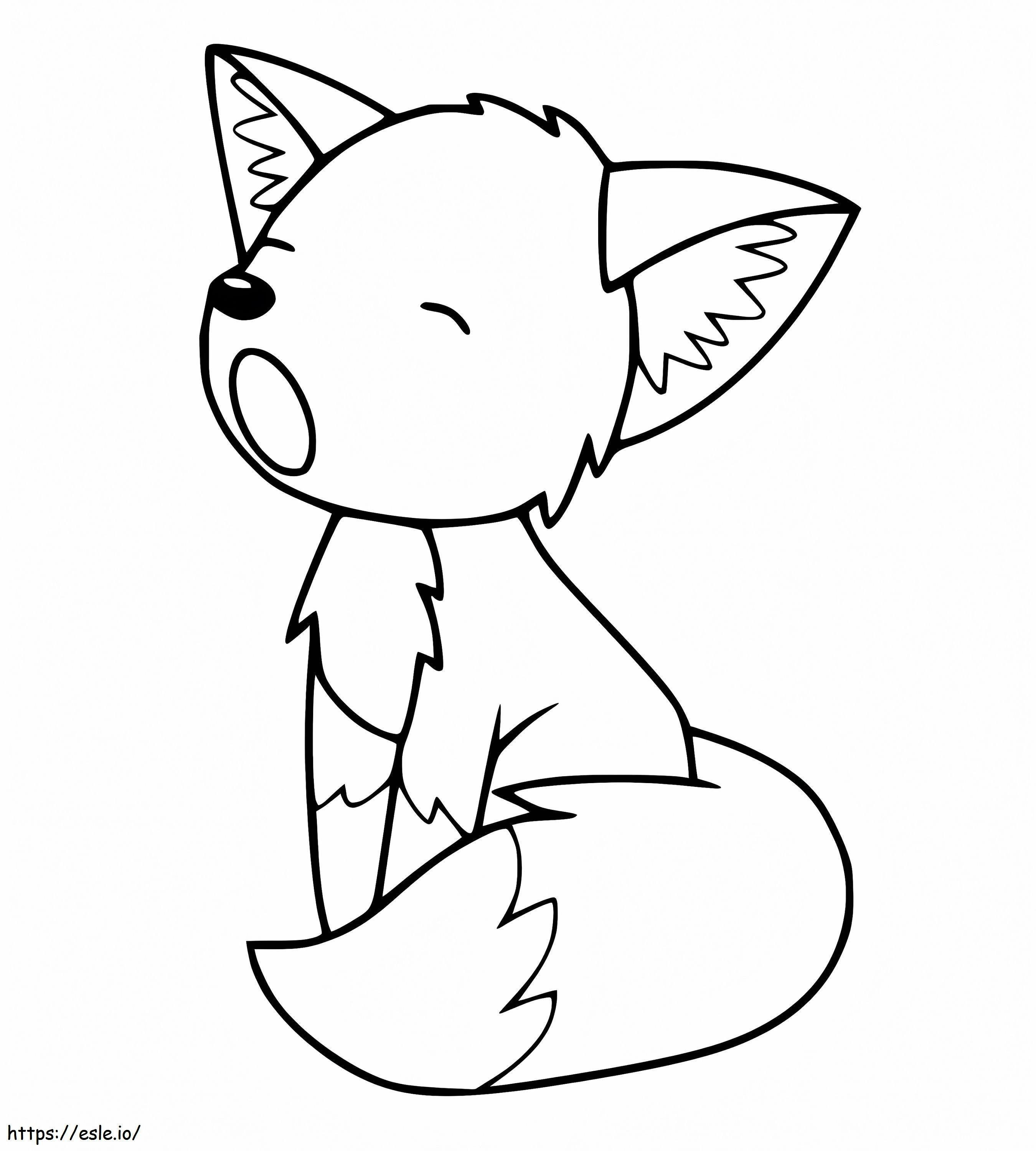 Sleepy Söpö Fox värityskuva