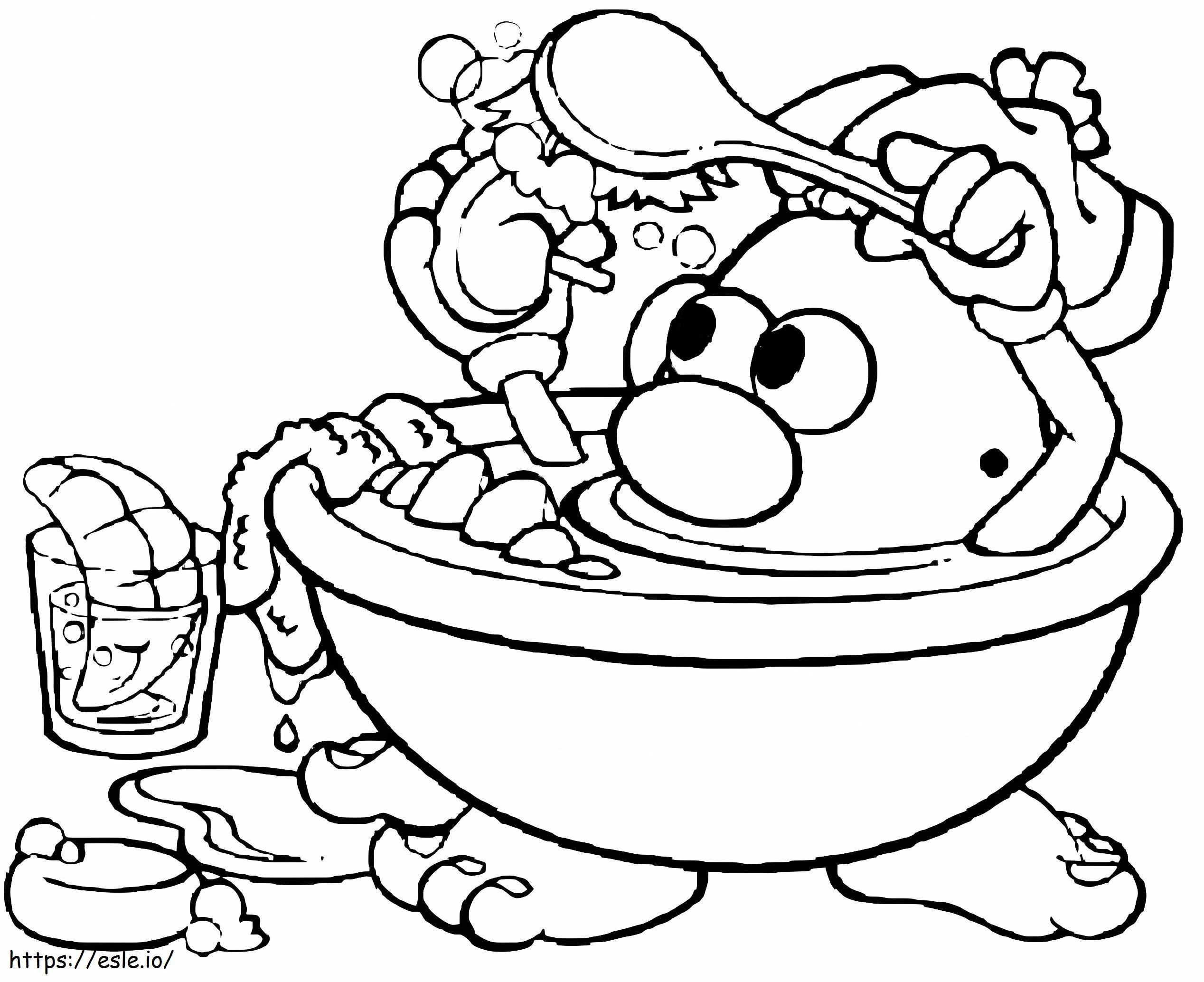 Coloriage M. Potato Head dans le bain à imprimer dessin