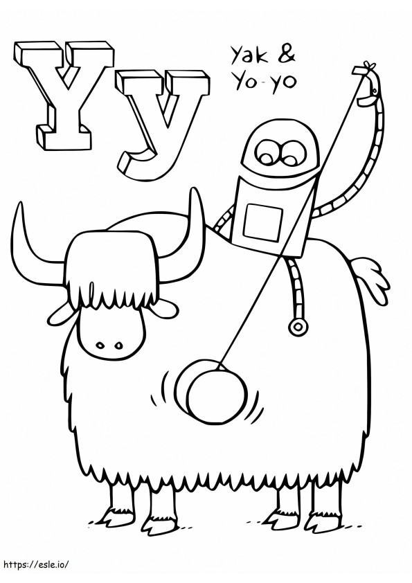 Coloriage Lettre Y de StoryBots à imprimer dessin