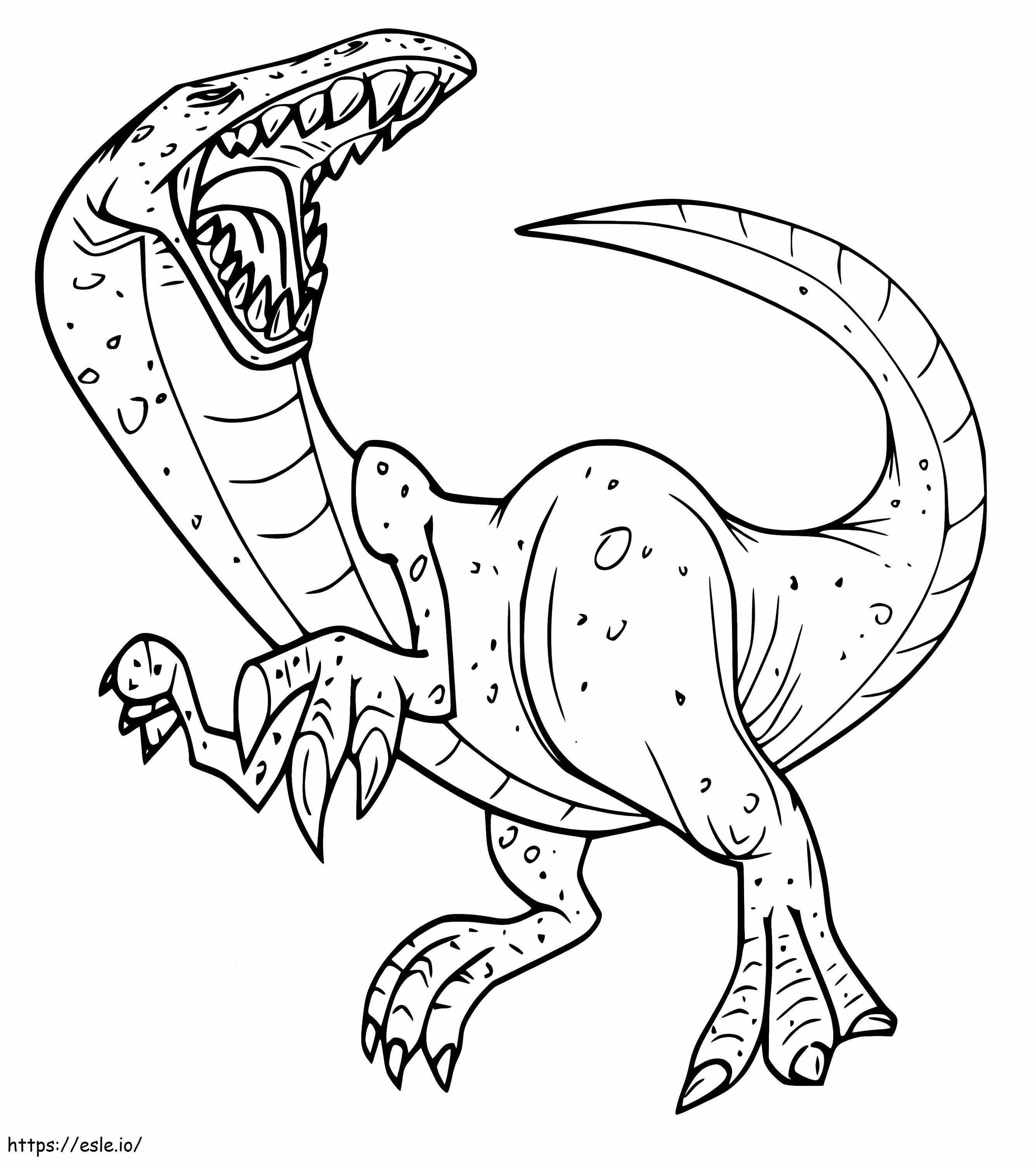 怒っているアロサウルス ぬりえ - 塗り絵