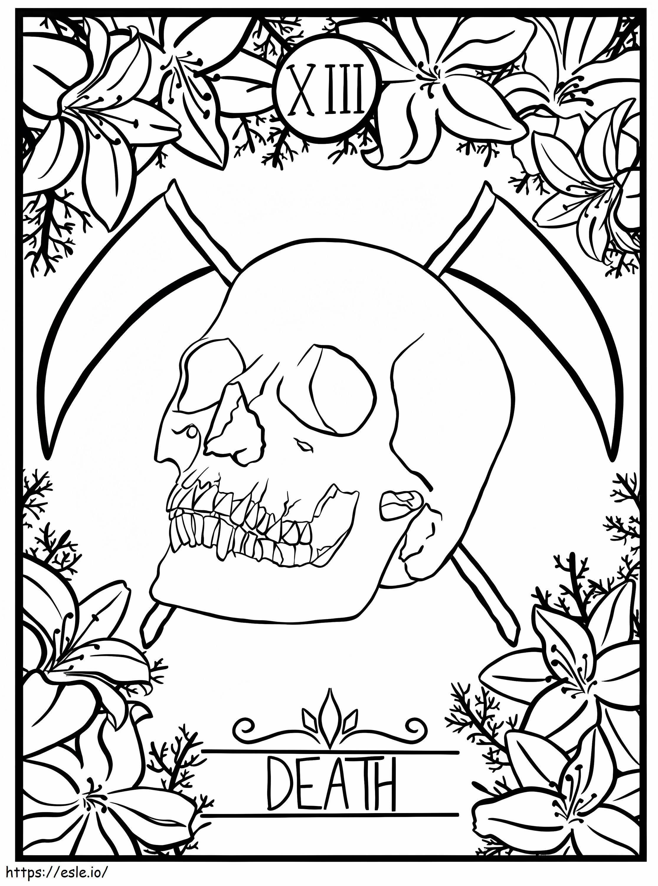 Coloriage Carte de tarot de la mort à imprimer dessin