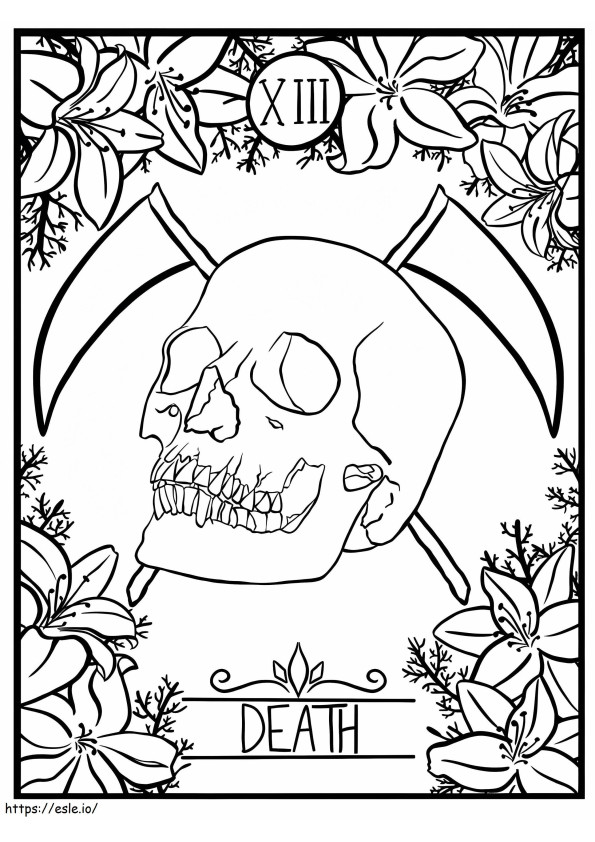 Death Tarot Card coloring page