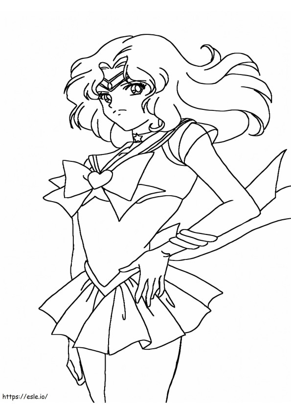 Marinero Neptuno de Sailor Moon para colorear