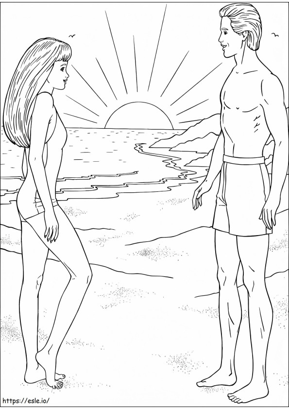 1533785220 Barbie At The Beach A4 coloring page
