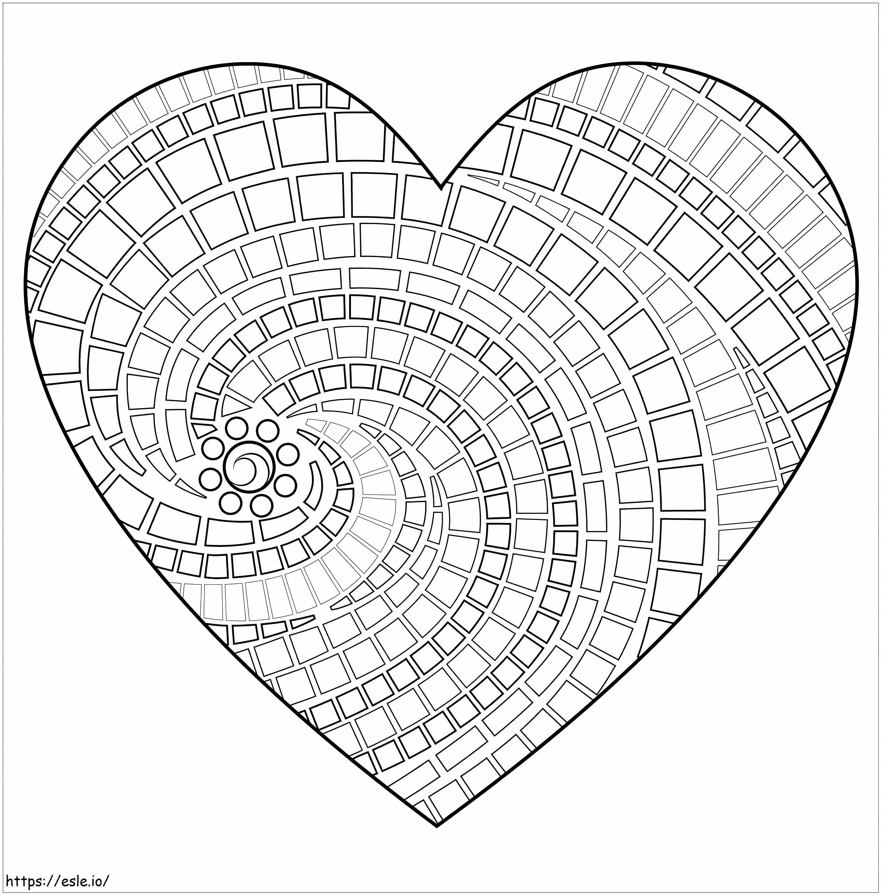 Stunning Heart Mandala coloring page