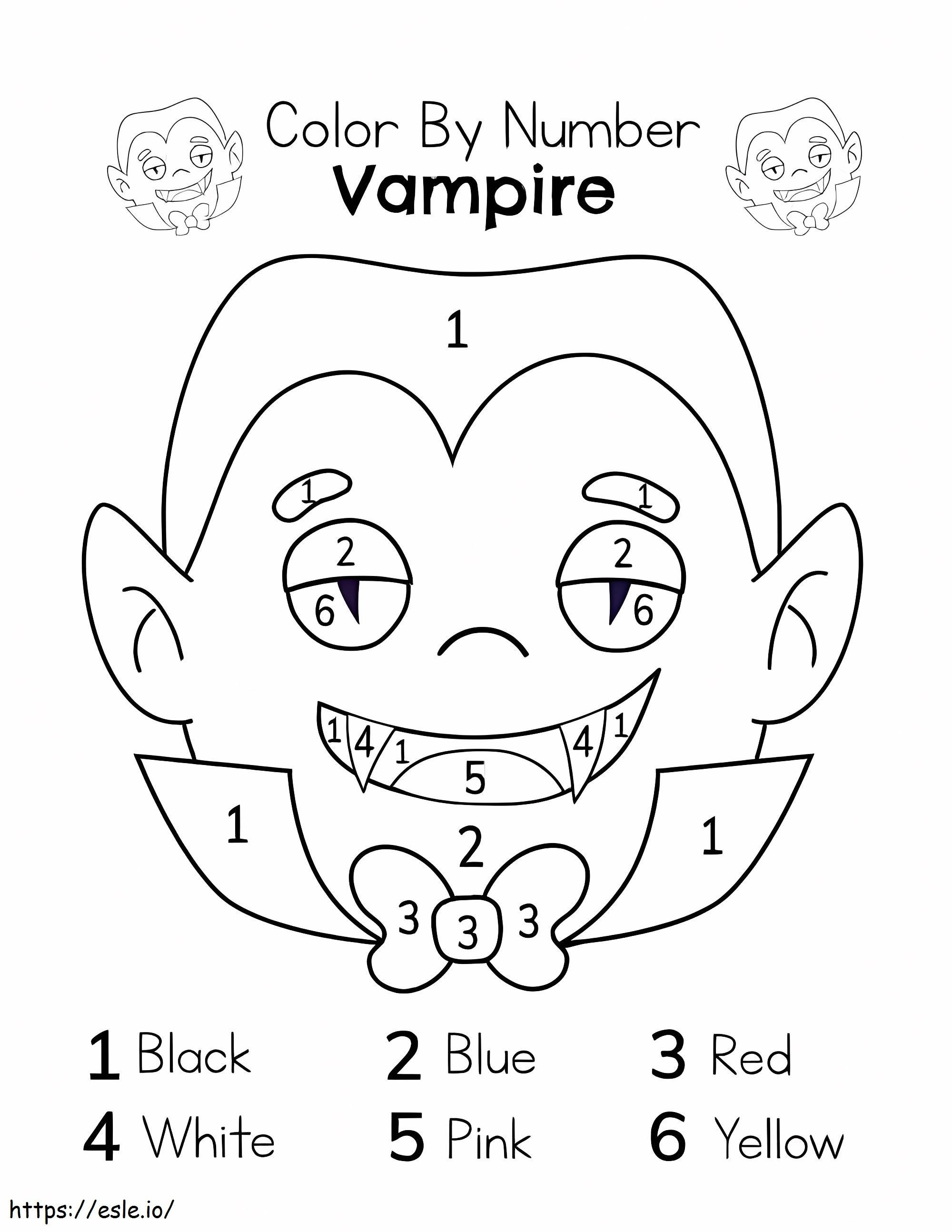 Cor de vampiro fofo por número para colorir