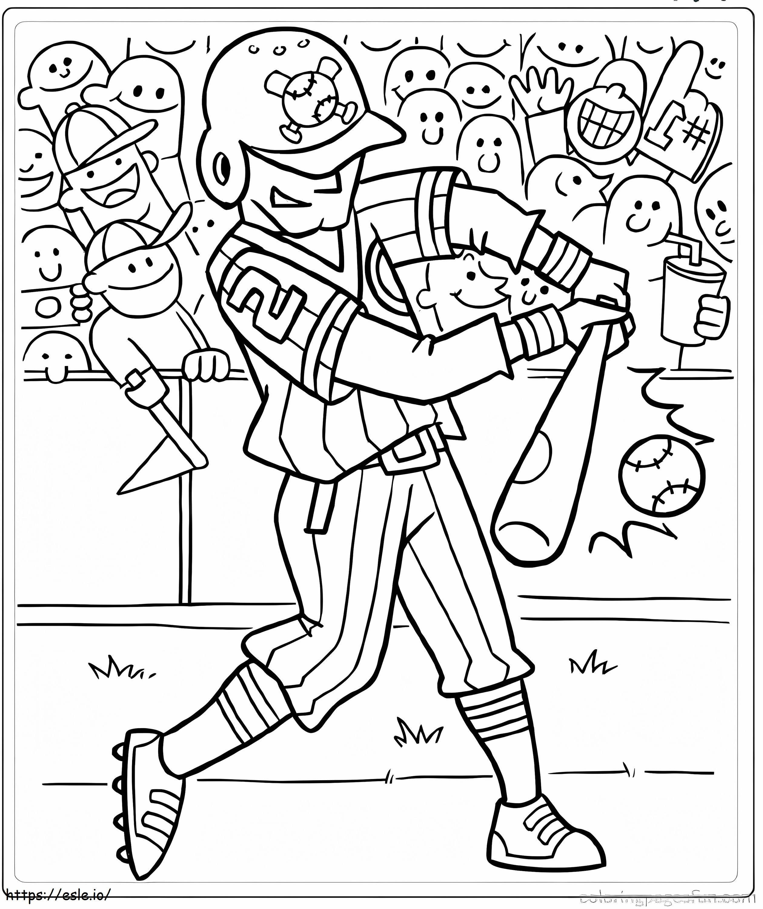 Coloriage Joueur de baseball 2 à imprimer dessin